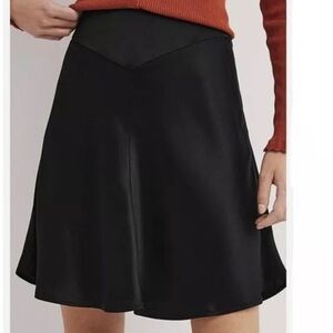 Boden Black Satin Bias Cut Mini Skirt US Women's US 6 NEW 820